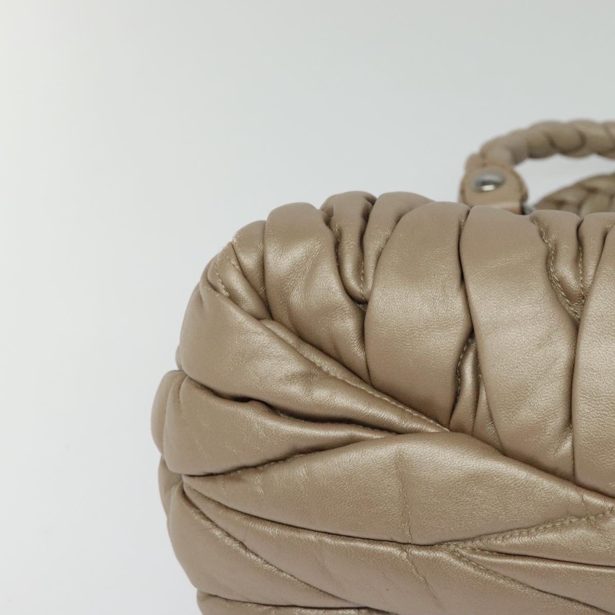 Miu Miu Miu Miu Coffer Convertible Satchel Matelasse Leather Medium Beige