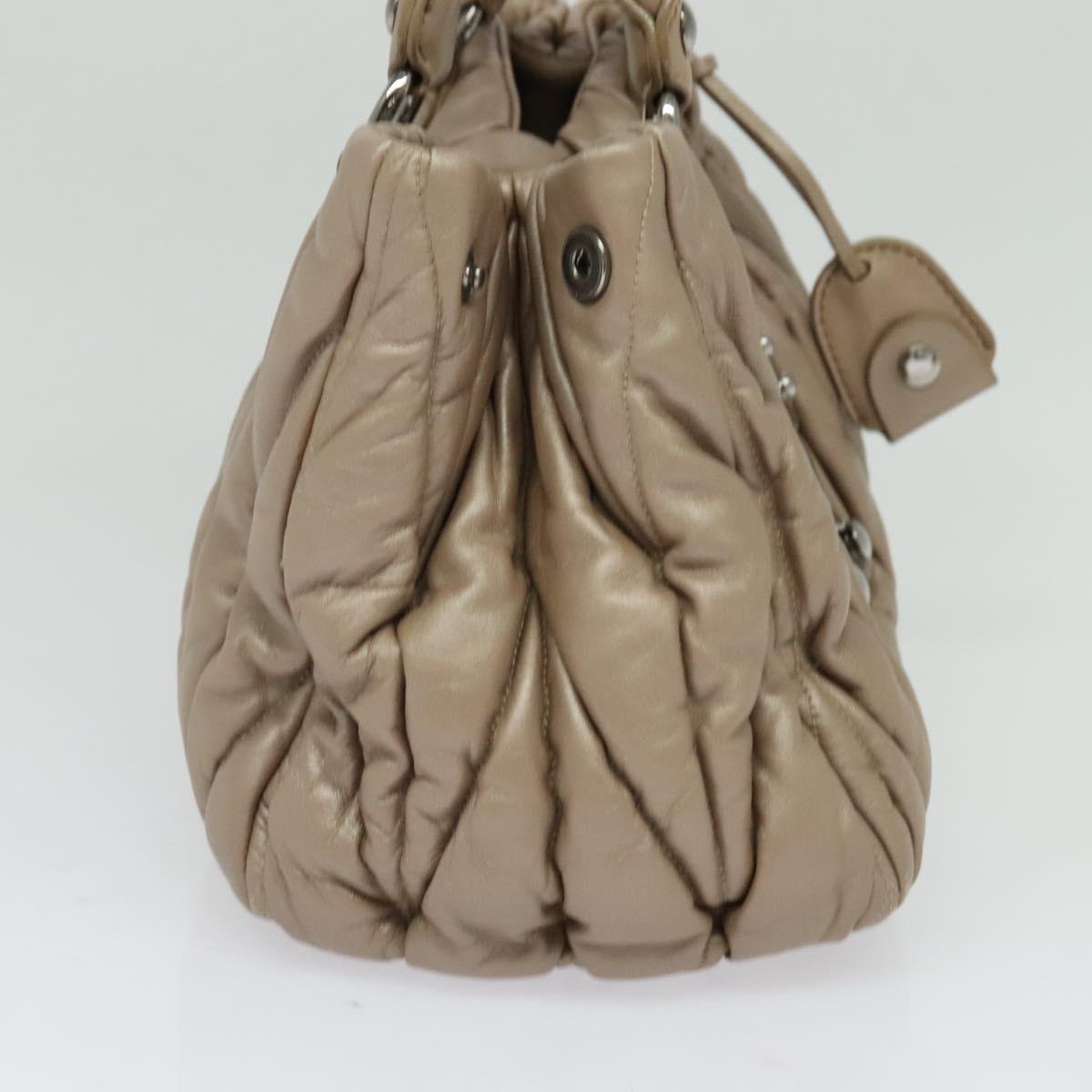 Miu Miu Miu Miu Coffer Convertible Satchel Matelasse Leather Medium Beige