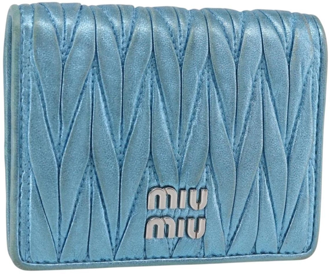 Miu Miu Miu Miu Matelasse Wallet Leather Zwart