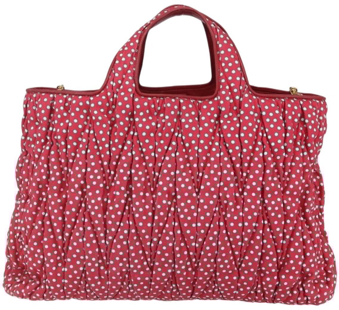 Miu Miu Miu Miu Shopper Tote Matelasse canvas Rood