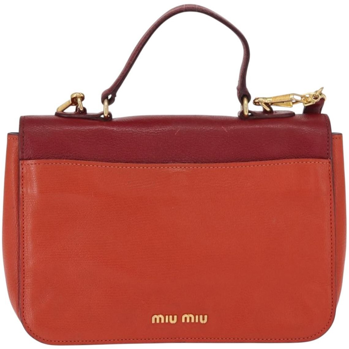 Miu Miu Miu Miu Madras Top Handle Bag Leather Small Rood
