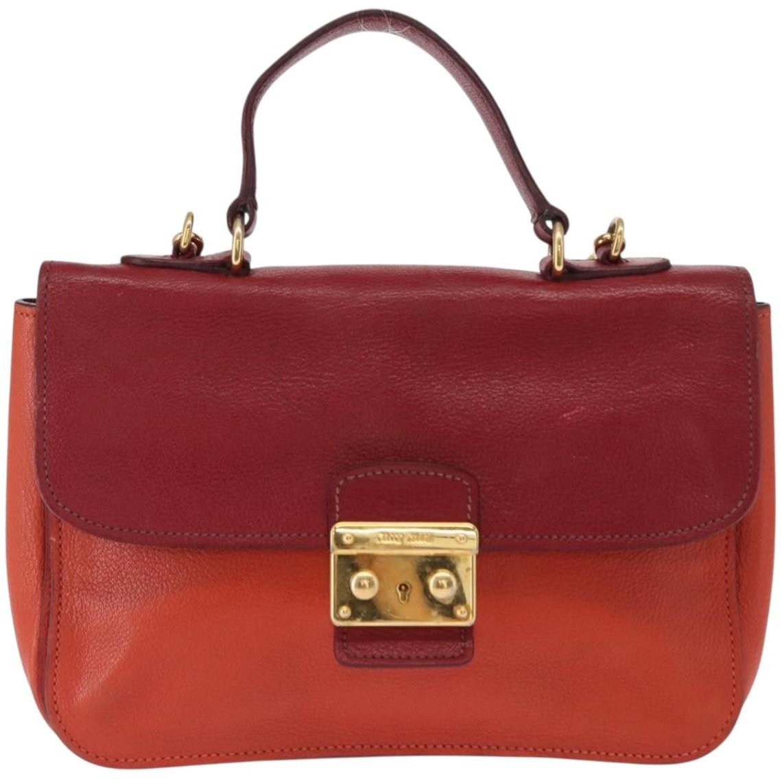 Miu Miu Miu Miu Madras Top Handle Bag Leather Small Rood
