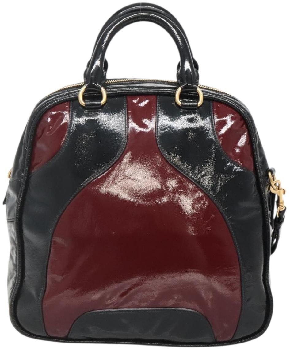 Miu Miu Miu Miu Convertible Satchel Bag Leather Zwart