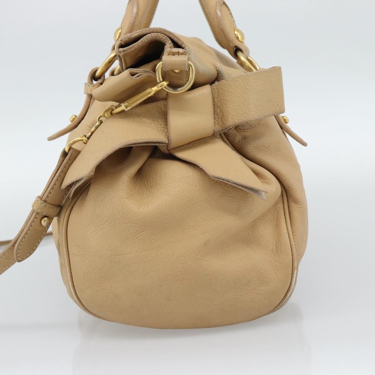 Miu Miu Convertible Satchel Leather Small Beige