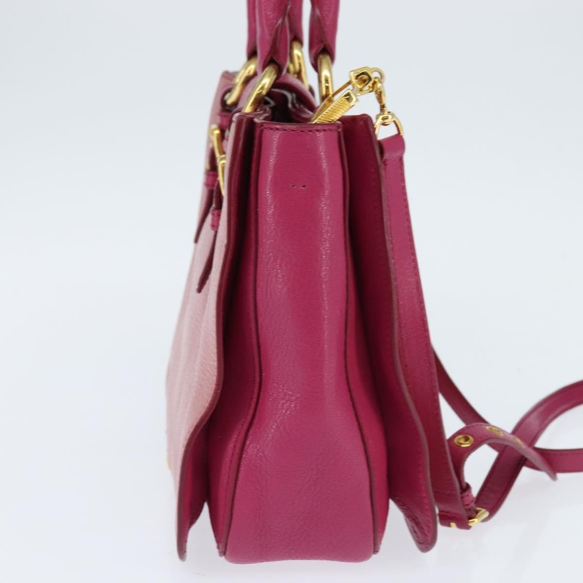 Miu Miu Miu Miu Madras Convertible Lock Tote Leather Small Roze