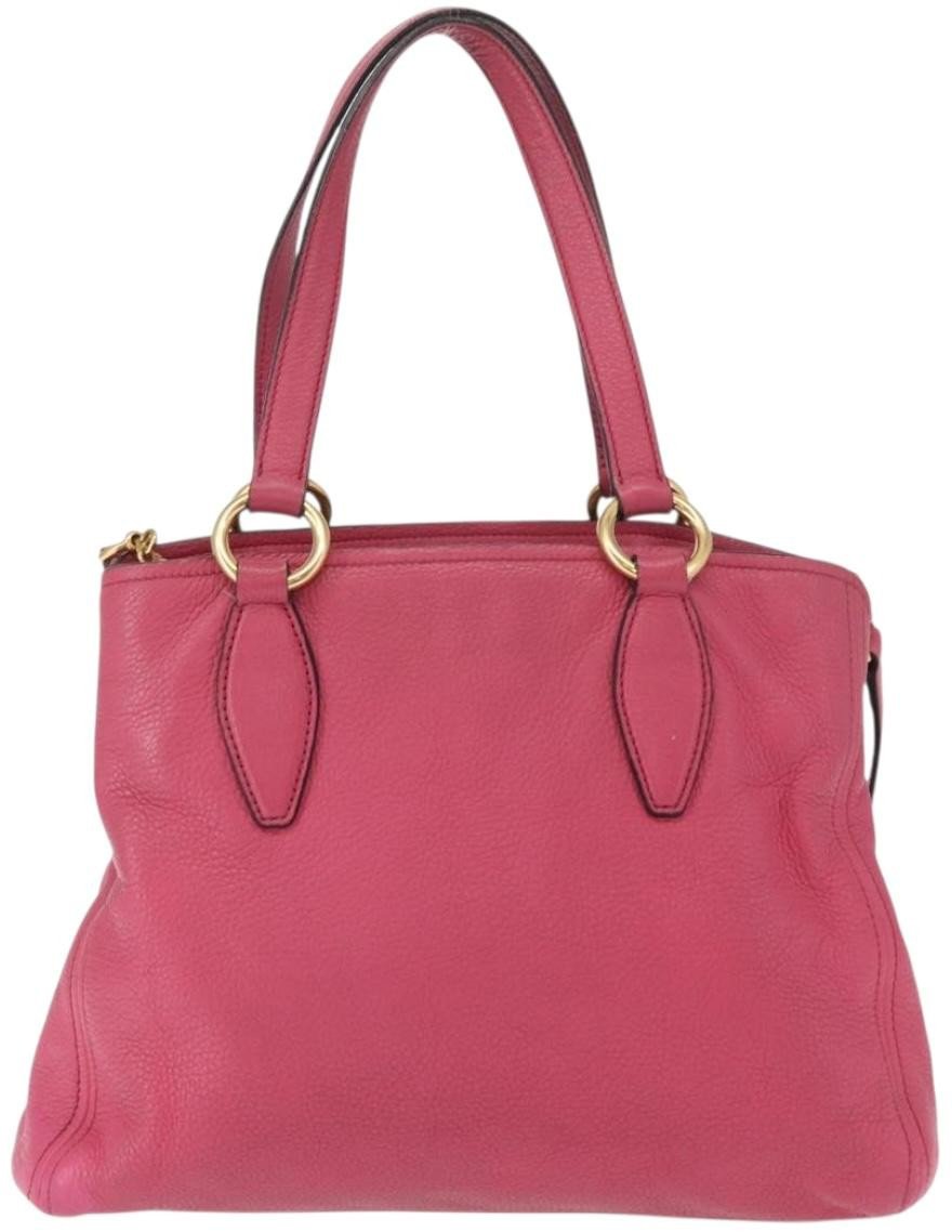 Miu Miu Miu Miu Phenix Convertible Tote Leather Medium Roze