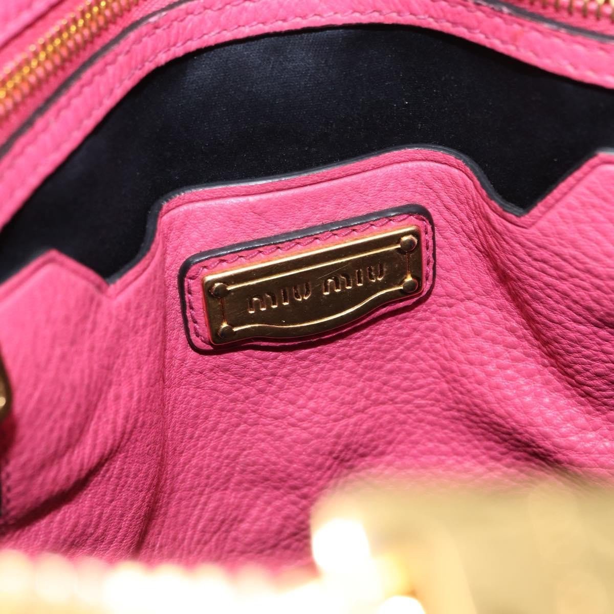 Miu Miu Miu Miu Phenix Convertible Tote Leather Medium Roze