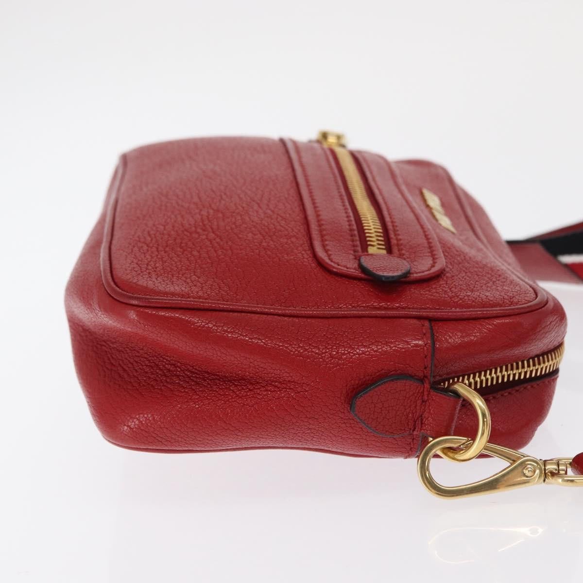 Miu Miu Miu Miu Madras Zip Pocket Crossbody Leather Rood