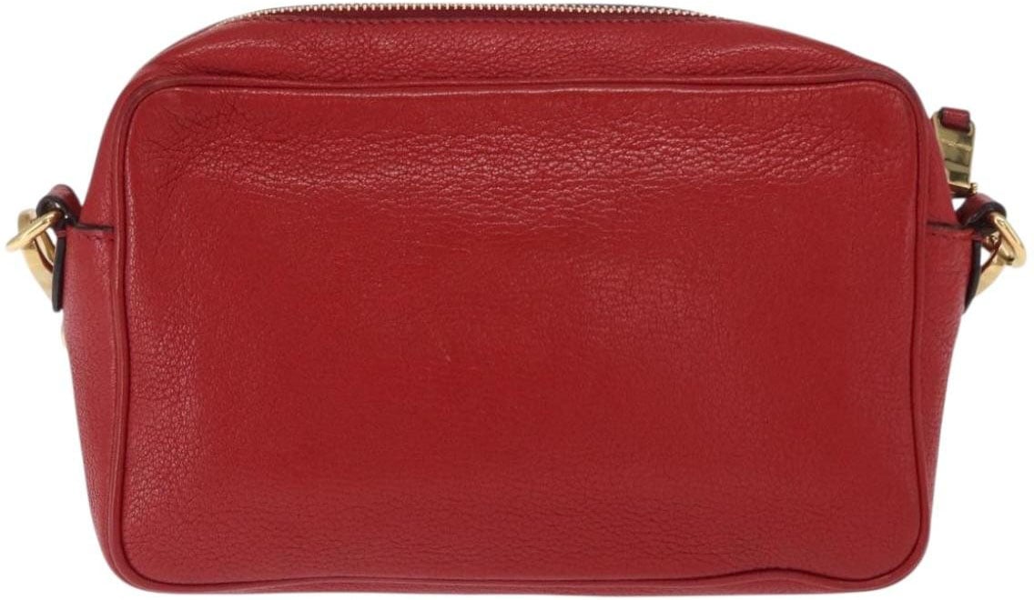 Miu Miu Miu Miu Madras Zip Pocket Crossbody Leather Rood