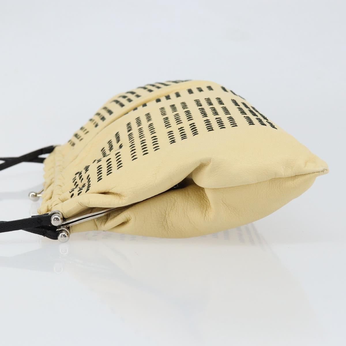 Miu Miu Miu Miu Kisslock Frame Top Handle Bag Leather Beige