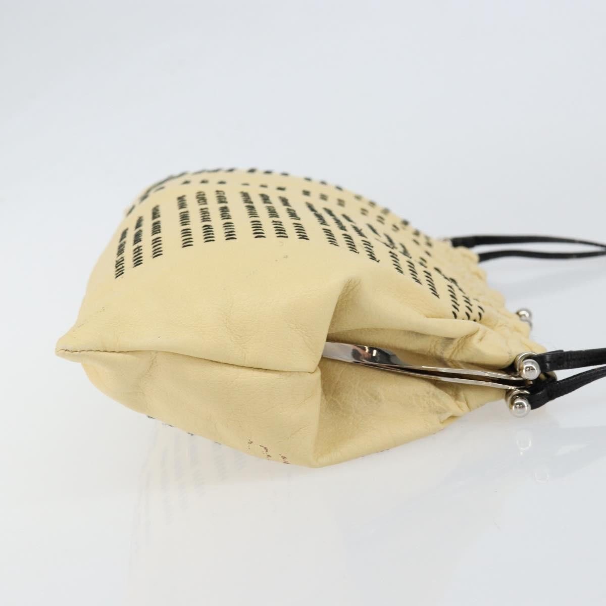 Miu Miu Miu Miu Kisslock Frame Top Handle Bag Leather Beige