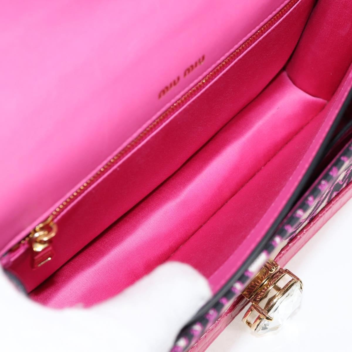 Miu Miu Miu Miu Chain Shoulder Bag Canvas Roze