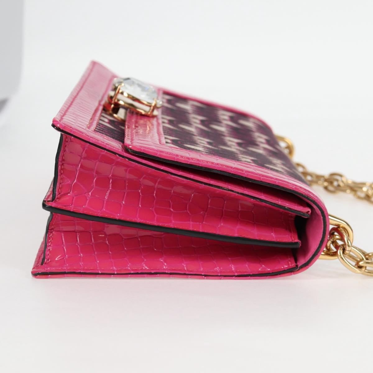 Miu Miu Miu Miu Chain Shoulder Bag Canvas Roze