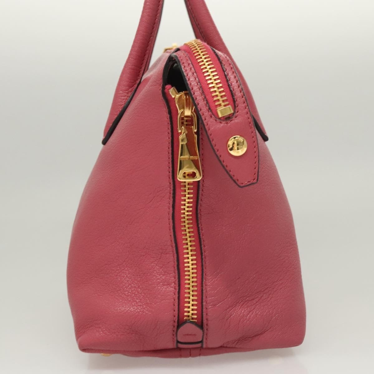 Miu Miu Miu Miu Convertible Madras Side Zip Satchel Grainy Leather Small Roze