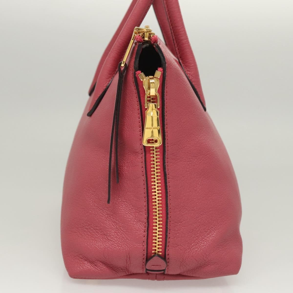 Miu Miu Miu Miu Convertible Madras Side Zip Satchel Grainy Leather Small Roze