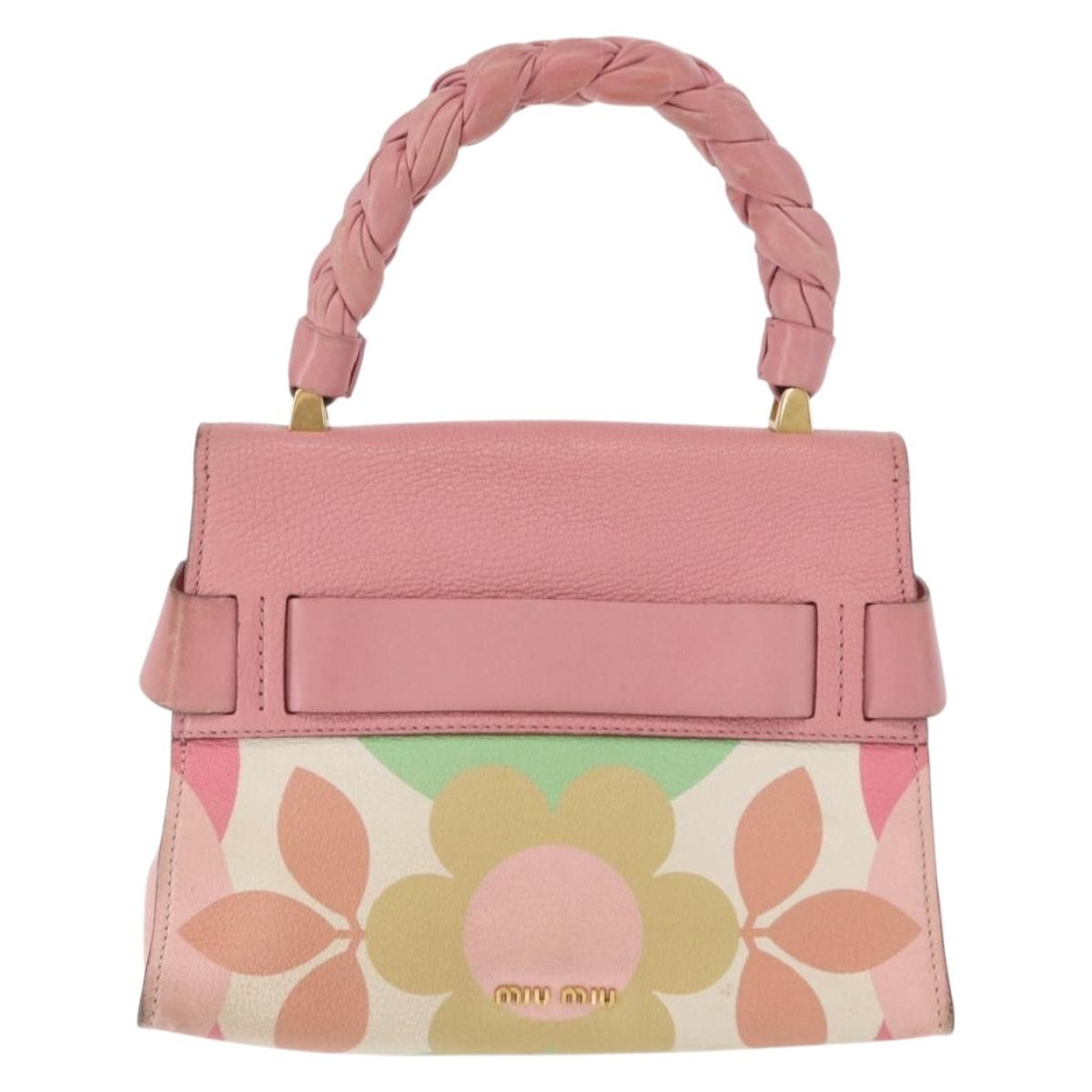 Miu Miu Miu Miu Click Convertible Satchel Leather Medium Roze