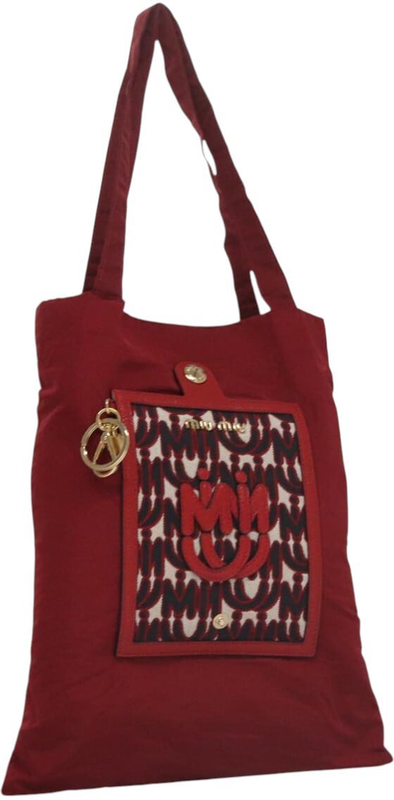 Miu Miu Miu Miu Tote Nylon Rood