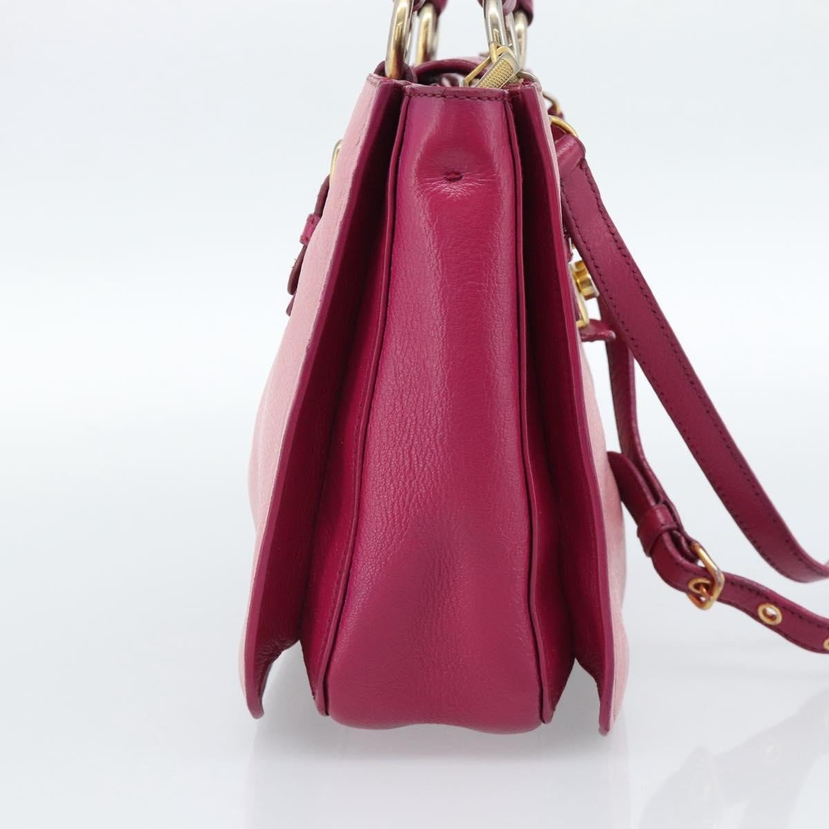 Miu Miu Madras Convertible Lock Tote Leather Medium Roze