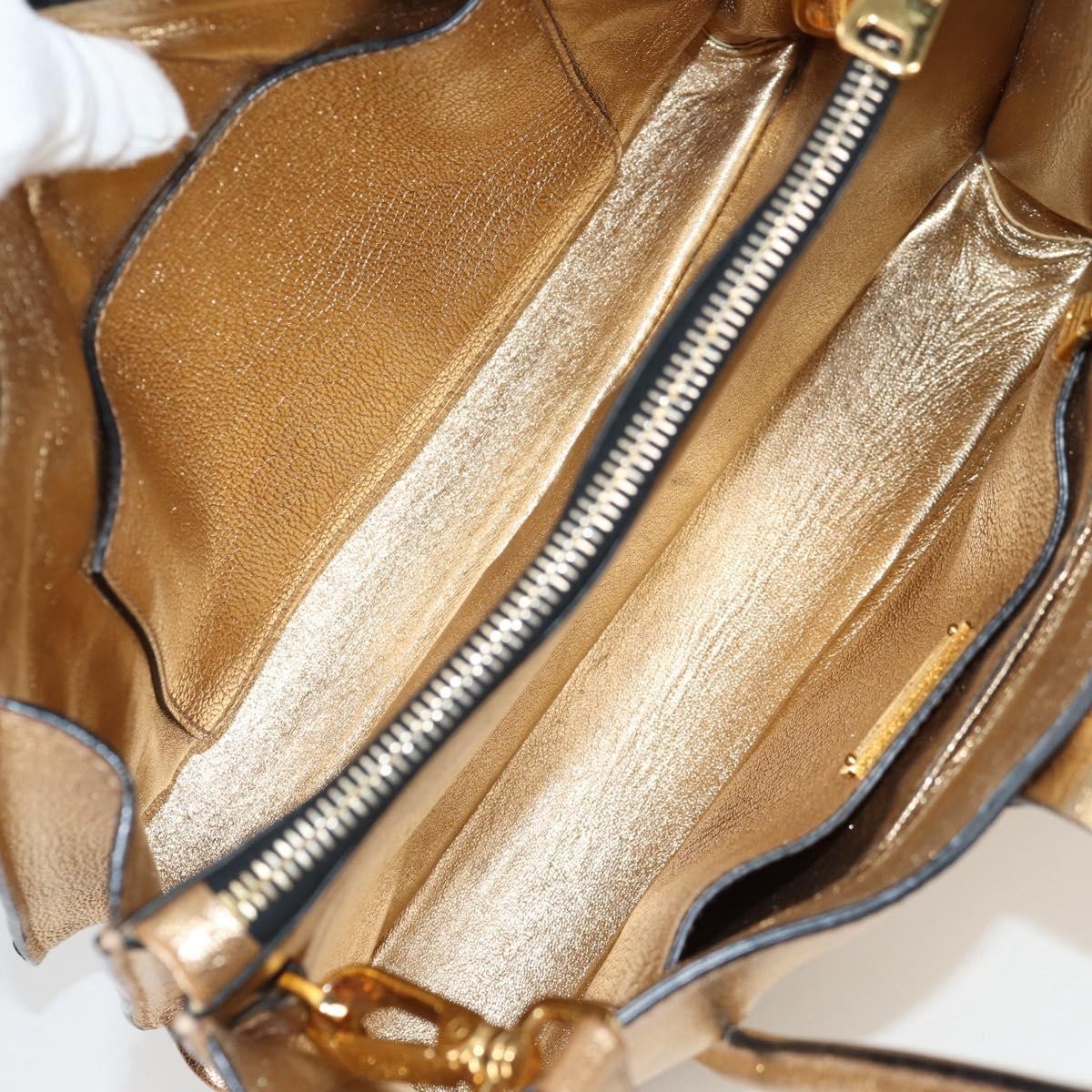 Miu Miu Miu Miu Madras Convertible Compartment Tote Leather Medium Goud