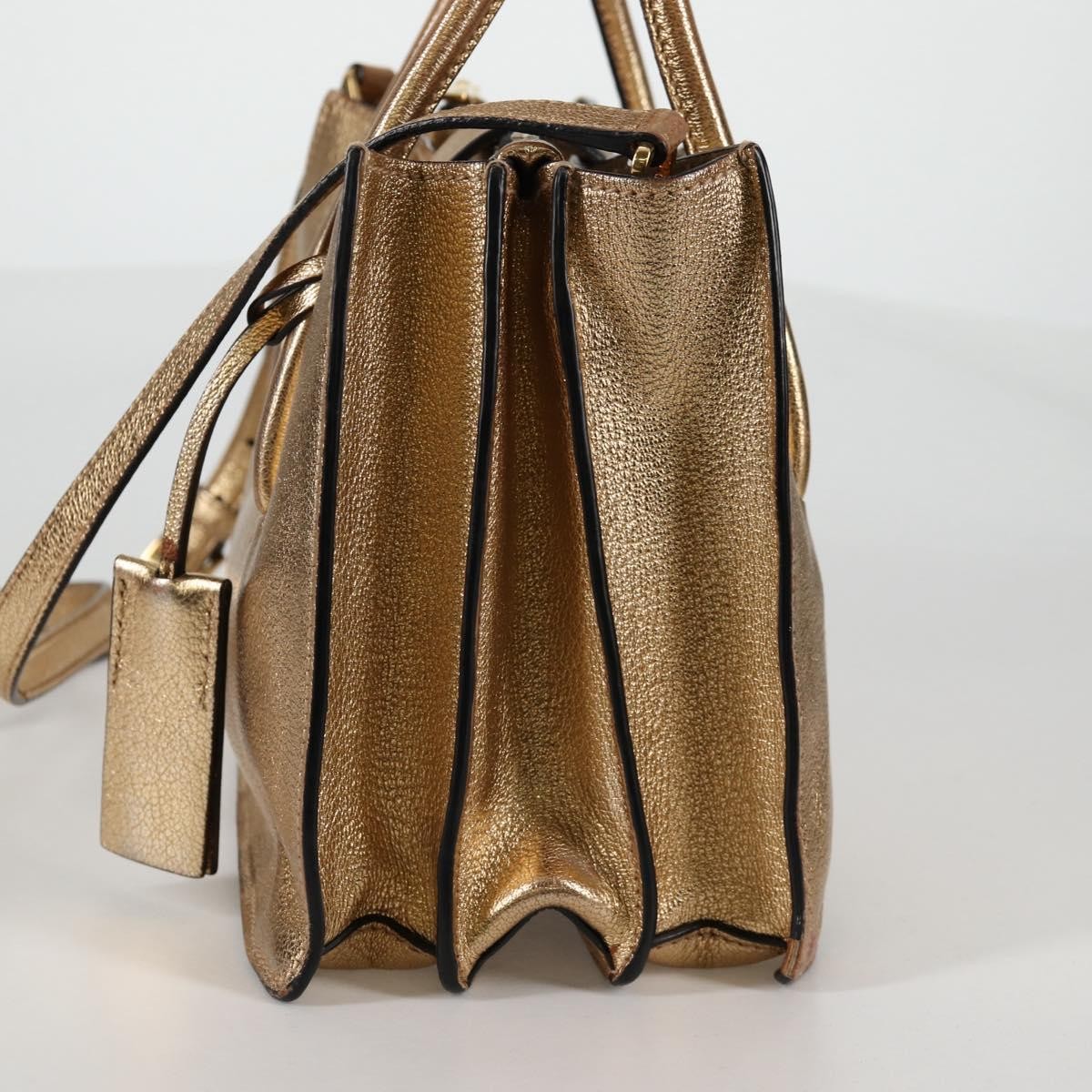 Miu Miu Miu Miu Madras Convertible Compartment Tote Leather Medium Goud