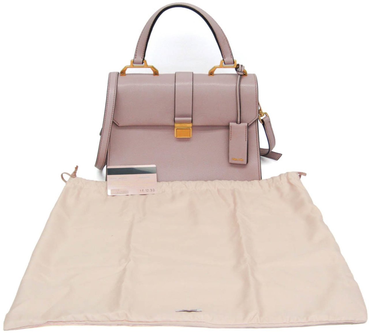 Miu Miu Madras Convertible Compartment Top Handle Leather Medium Roze