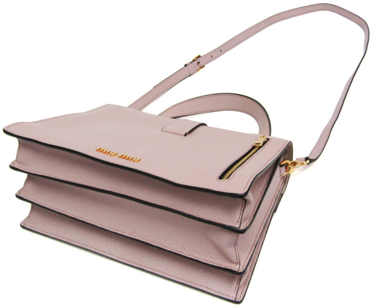 Miu Miu Madras Convertible Compartment Top Handle Leather Medium Roze
