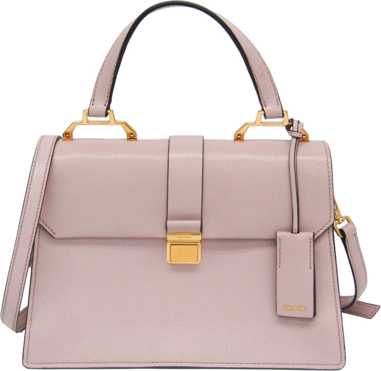 Miu Miu Madras Convertible Compartment Top Handle Leather Medium Roze