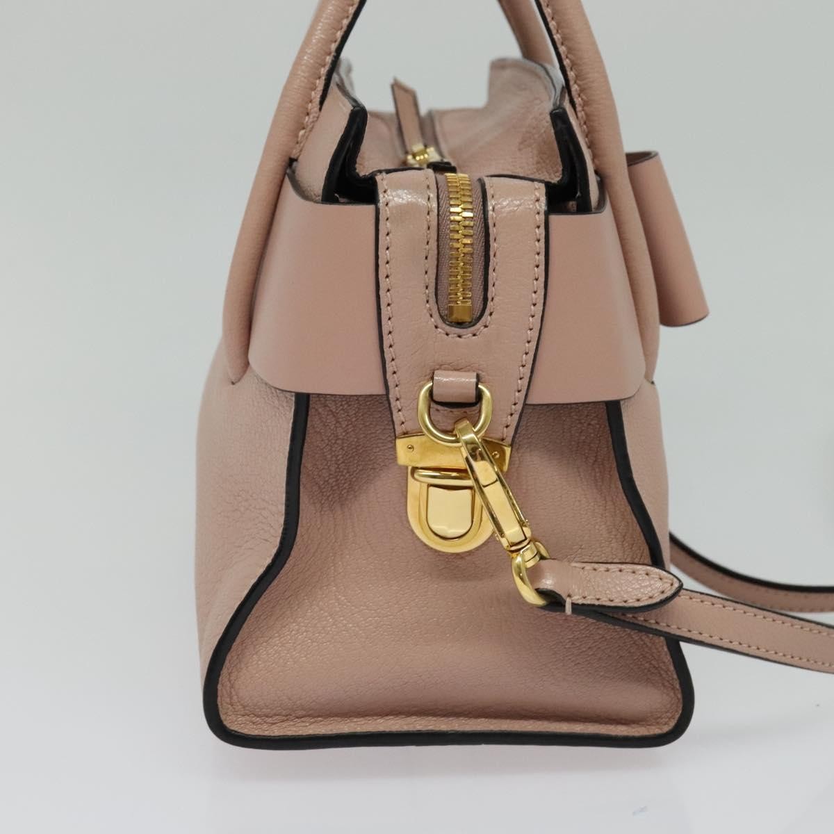 Miu Miu Miu Miu Madras Fiocco Bow Tote Leather Small Roze