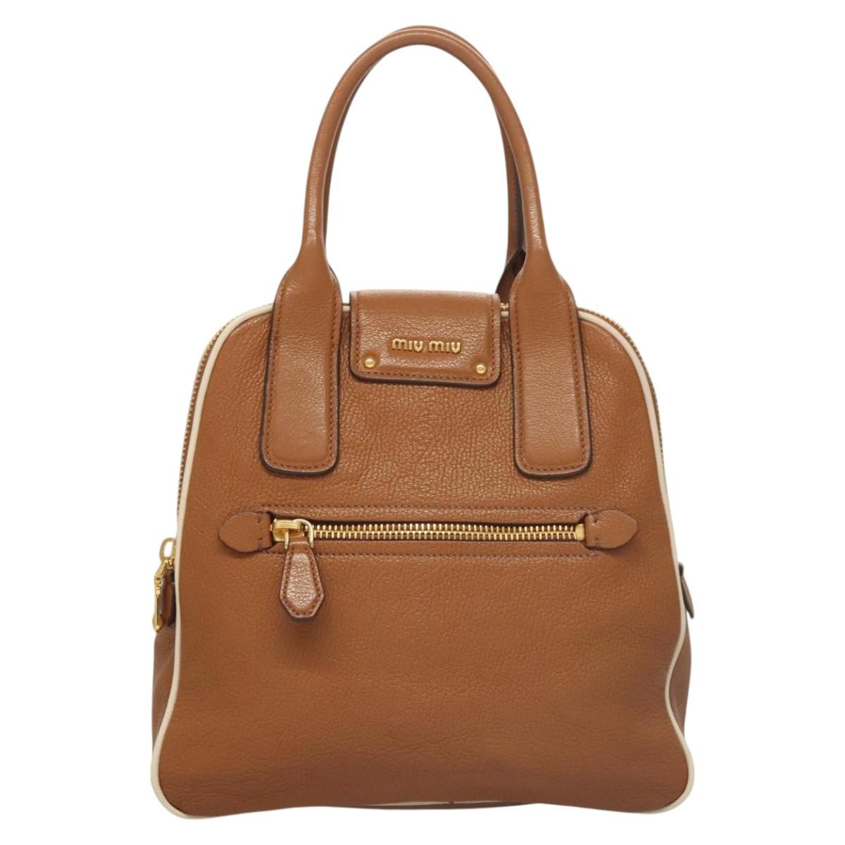 Miu Miu Miu Miu Vintage Handbag Leather Bruin