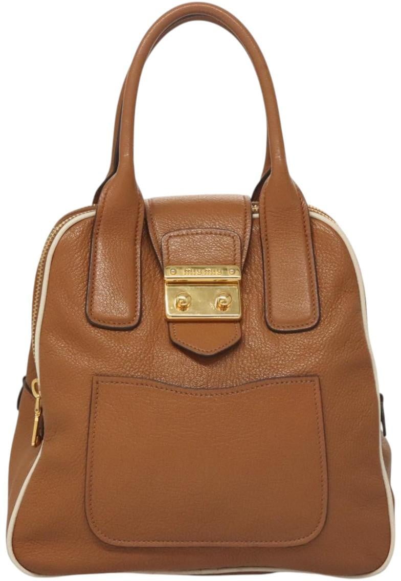 Miu Miu Miu Miu Vintage Handbag Leather Bruin