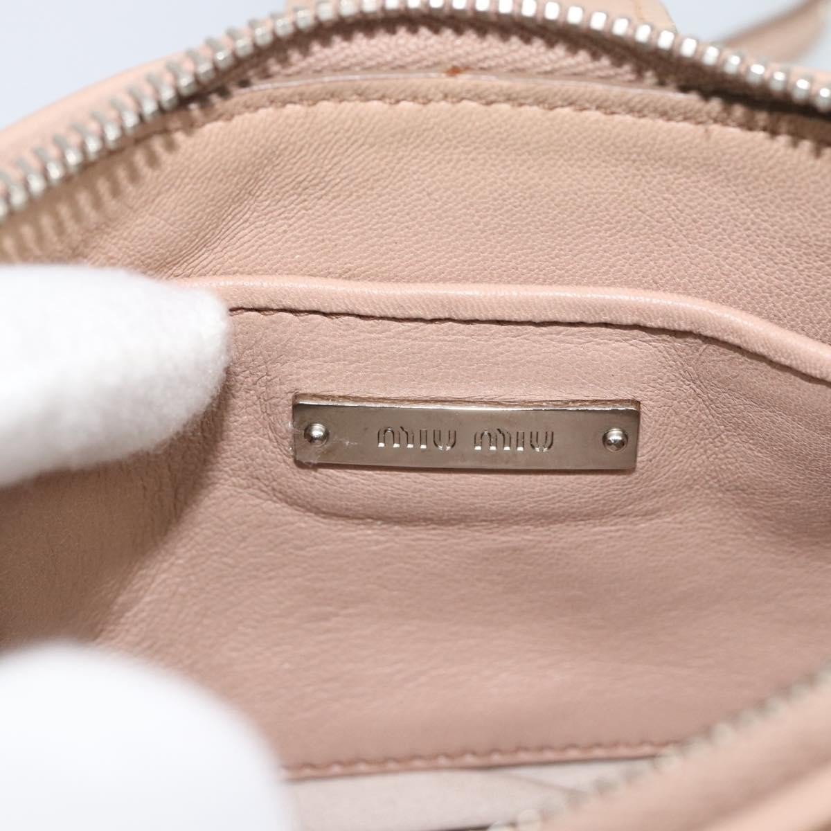 Miu Miu Crystal Convertible Chain Matelasse Leather Mini Roze