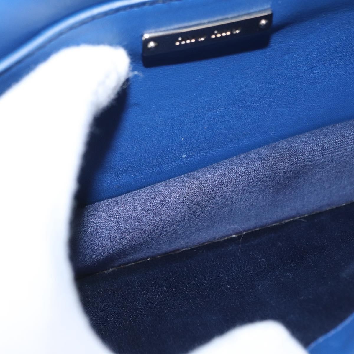 Miu Miu Miu Miu Madras Crystal Buckle Shoulder Bag Matelasse Leather Small Blauw