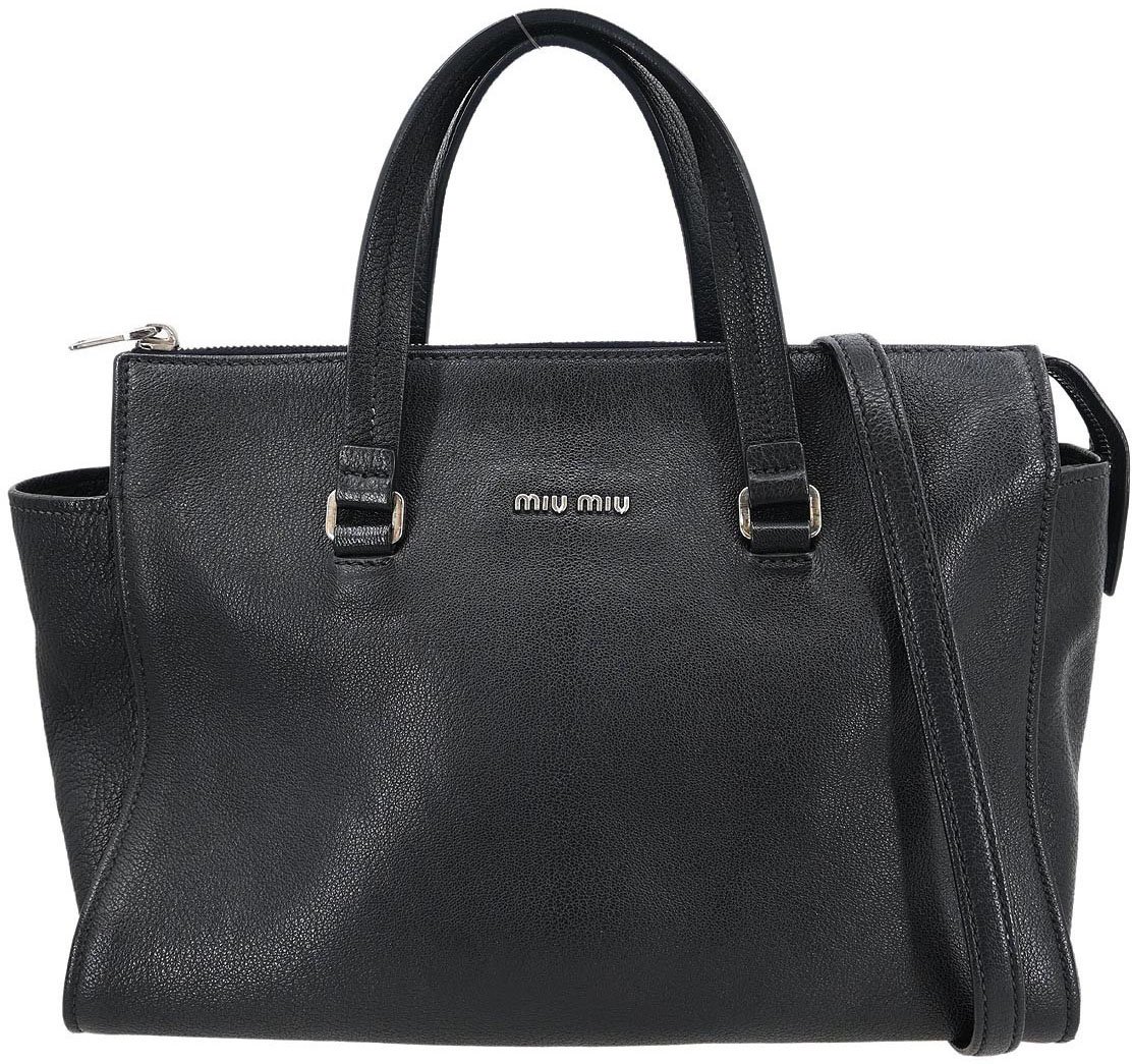 Miu Miu Miu Miu Tote bag Nylon Zwart