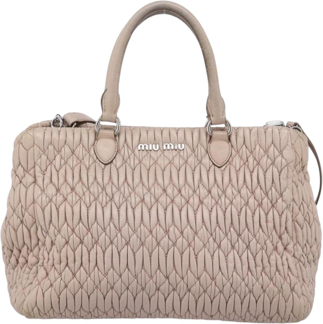 Miu Miu Crystal Tote Matelasse Leather Medium Roze