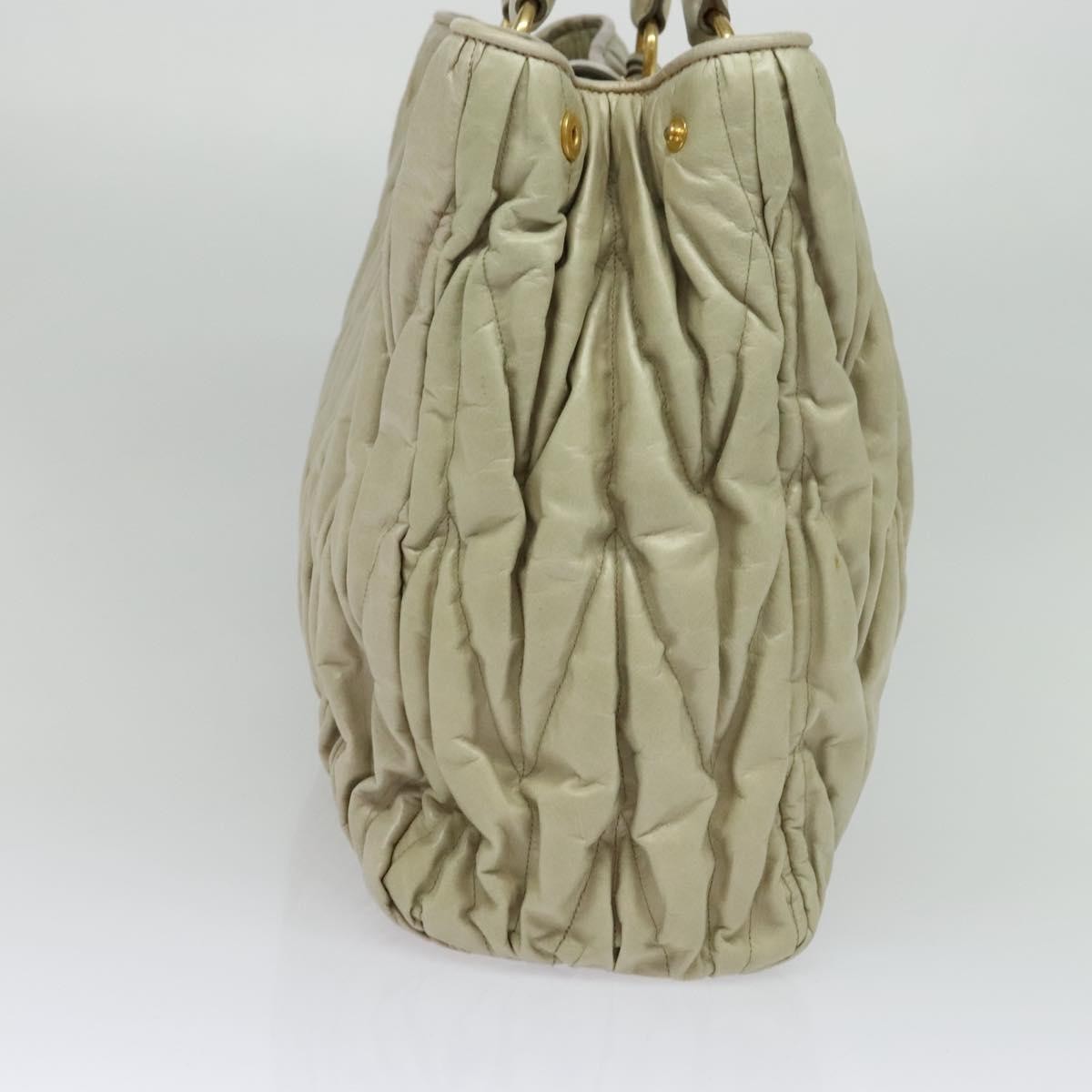 Miu Miu Miu Miu Coffer Convertible Satchel Leather Beige