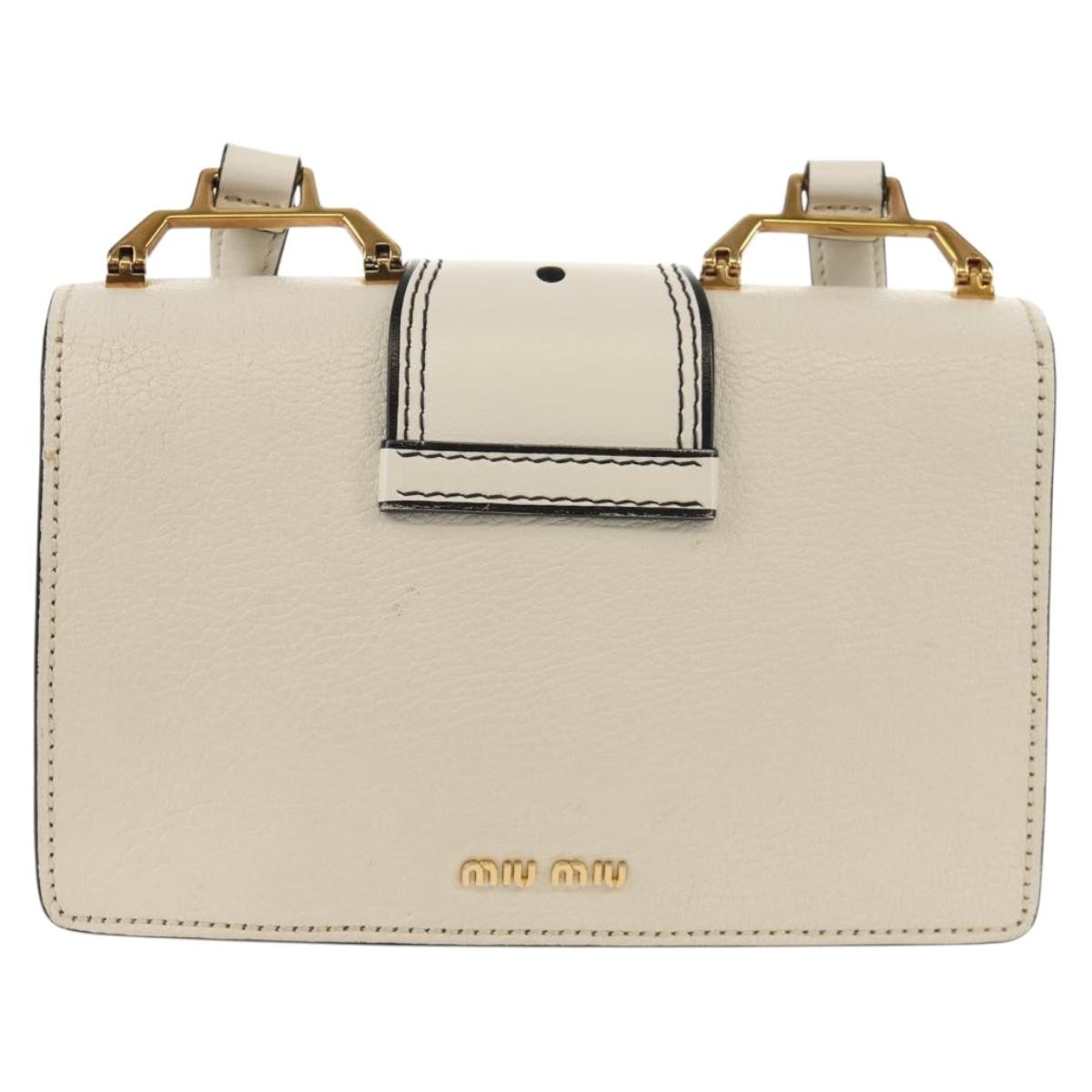 Miu Miu Miu Miu Madras Crystal Buckle Shoulder Bag Leather Small Wit