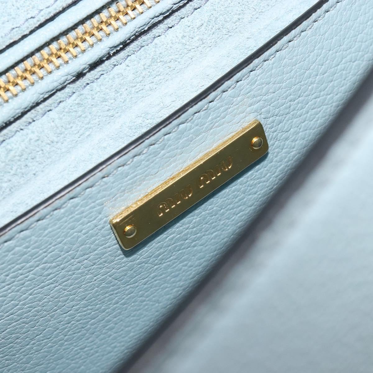 Miu Miu Madras Crystal Buckle Leather Small Blauw