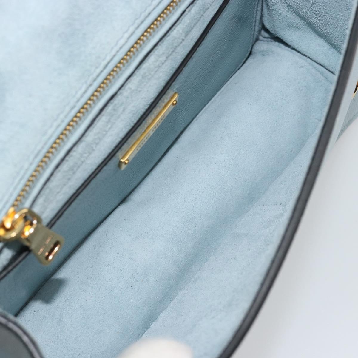 Miu Miu Madras Crystal Buckle Leather Small Blauw