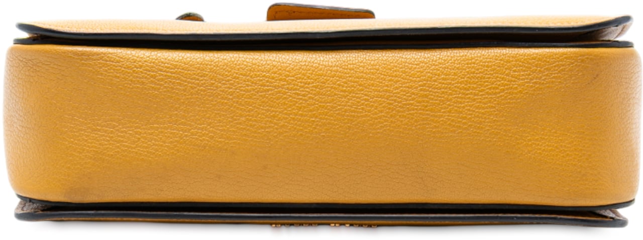 Miu Miu Goatskin Madras Satchel Geel