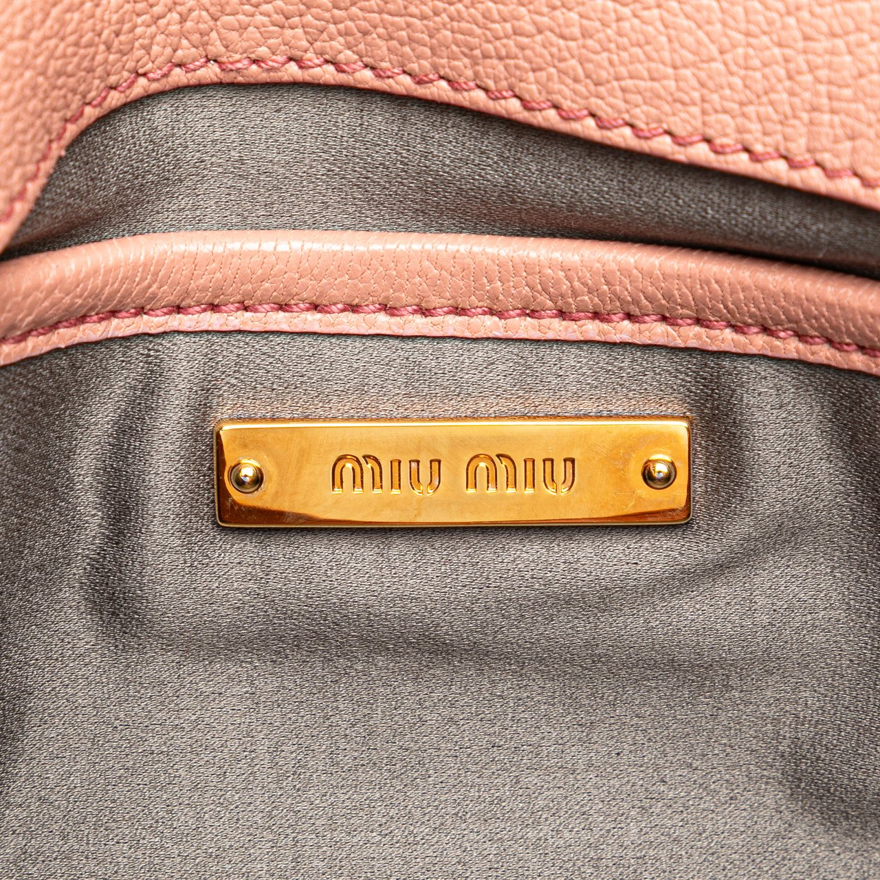Miu Miu Goatskin Madras Crystal Studded Clutch Roze