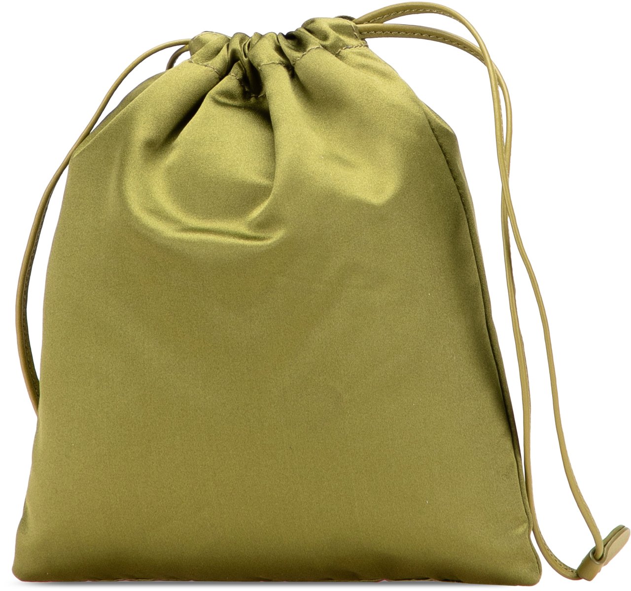Miu Miu Satin Duchesse Drawstring Pouch Groen