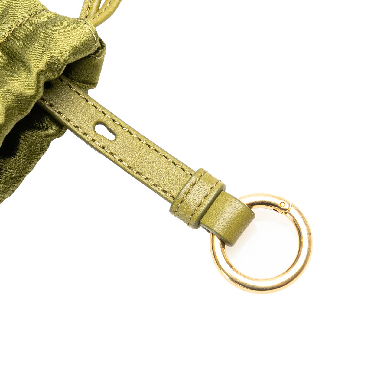 Miu Miu Satin Duchesse Drawstring Pouch Groen