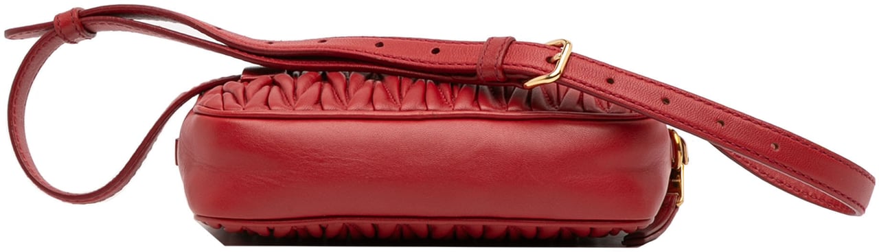 Miu Miu Matelasse Leather Belt Bag Rood