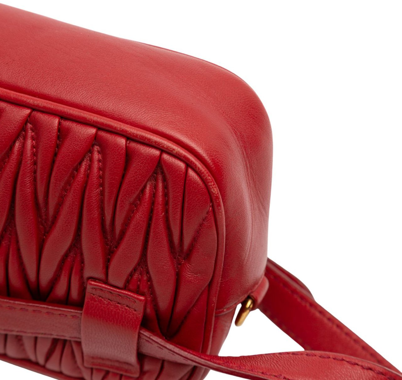 Miu Miu Matelasse Leather Belt Bag Rood