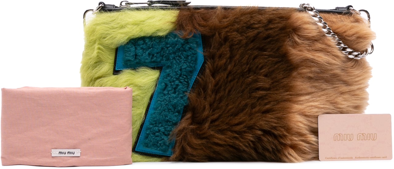 Miu Miu Fur Montone Stripe Crossbody Divers