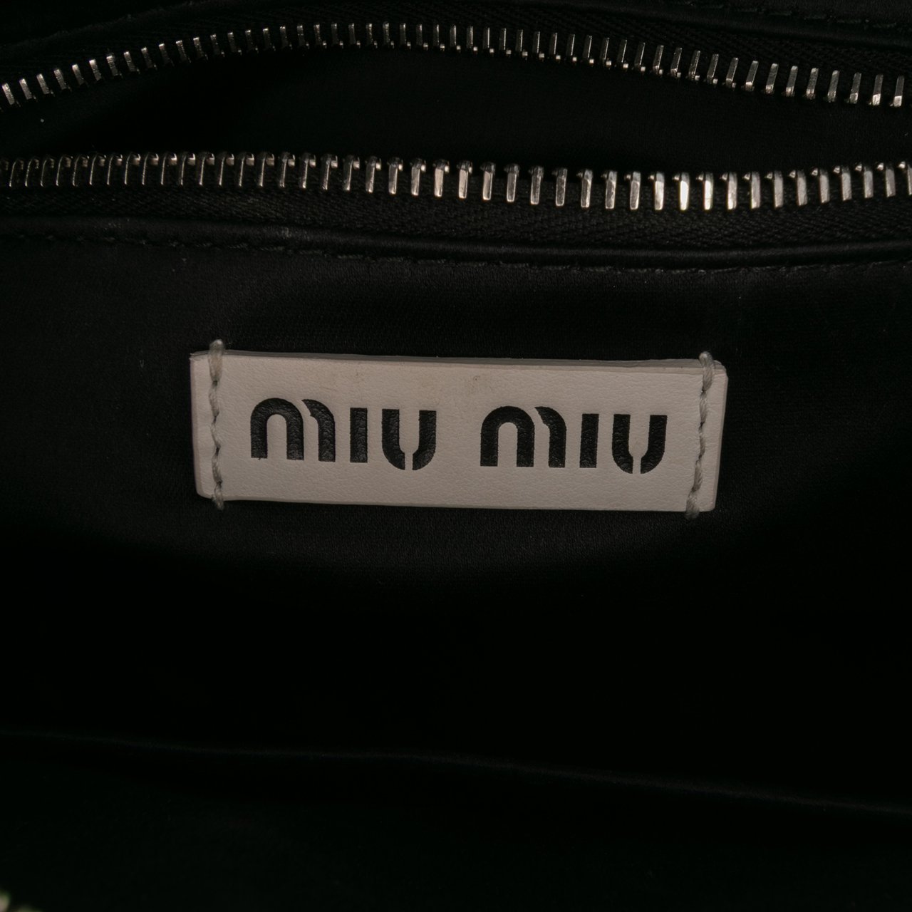 Miu Miu Wicker Trimmed Leather Top Handle Bag Wit