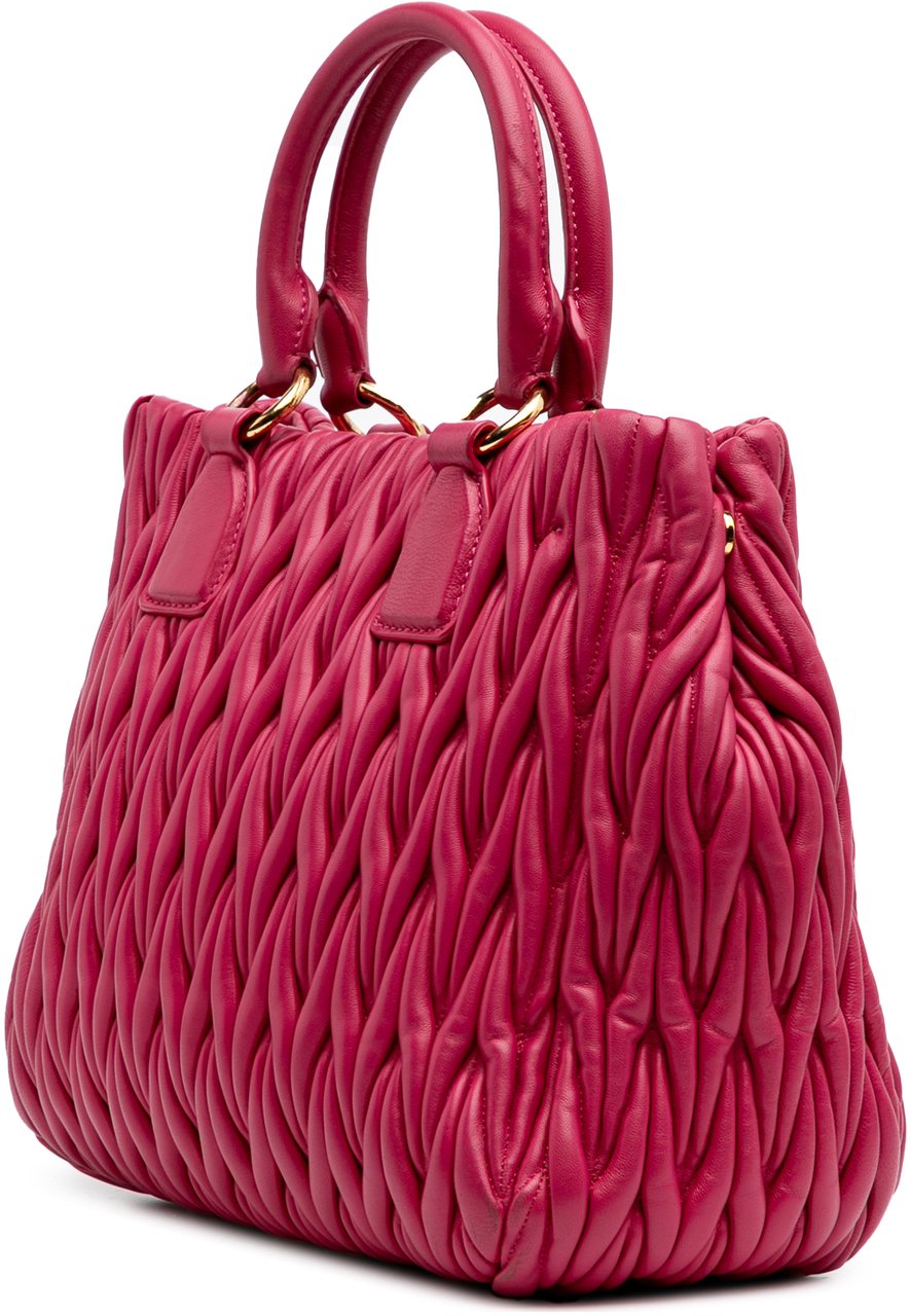 Miu Miu Matelasse Nappa Satchel Roze