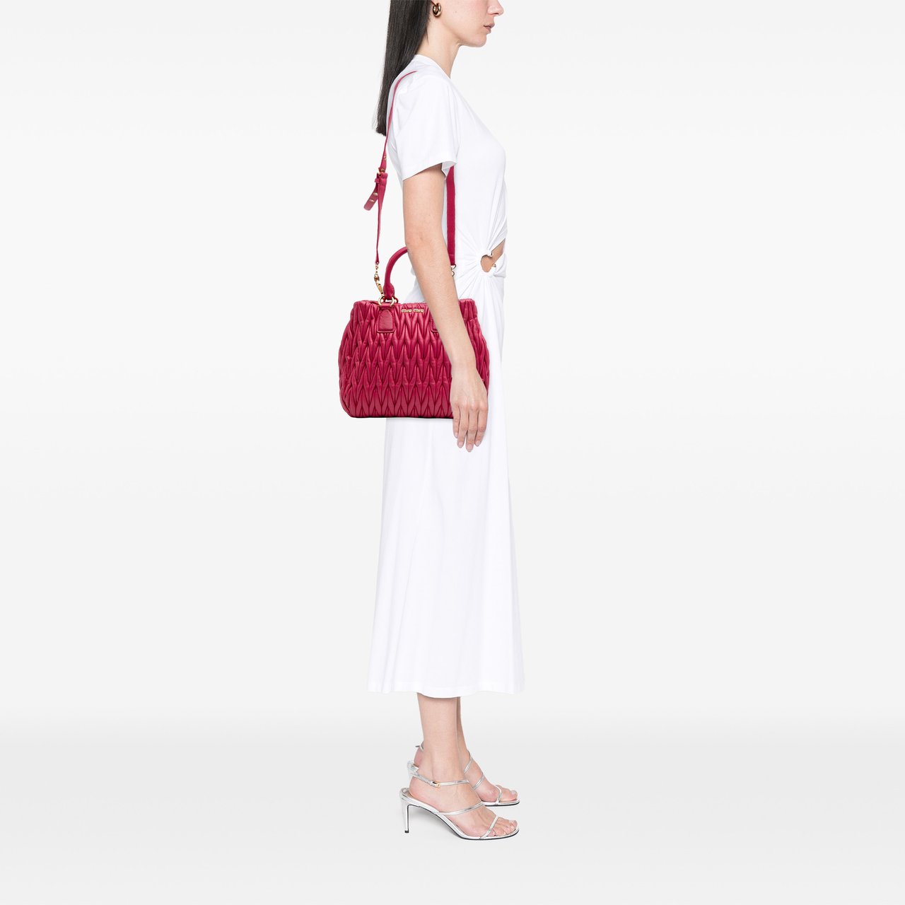 Miu Miu Matelasse Nappa Satchel Roze