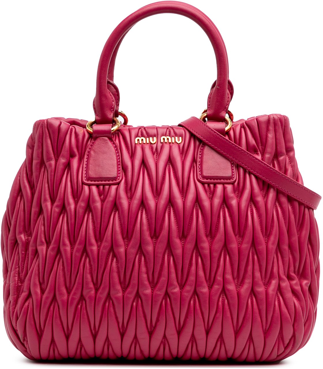Miu Miu Matelasse Nappa Satchel Roze