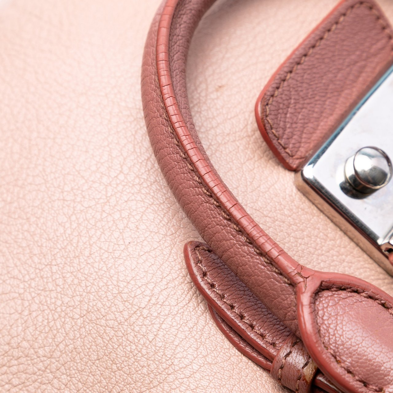 Miu Miu Bicolor Goatskin Madras Satchel Roze